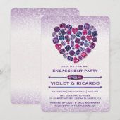 Invitations de la partie de fiançailles cardiaques (Devant / Derrière)