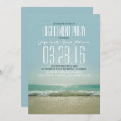 Invitations de la partie de fiançailles de plage m (Devant / Derrière)