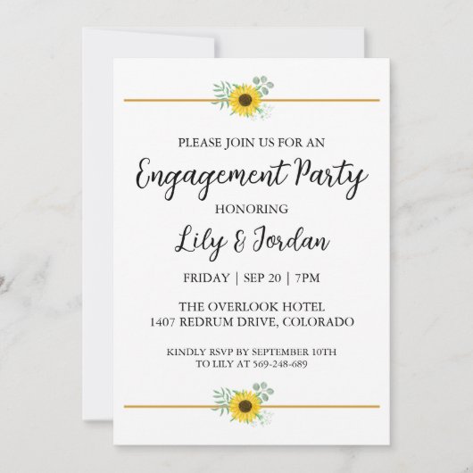 Invitations de la partie de fiançailles d'Eucalypt (Devant)