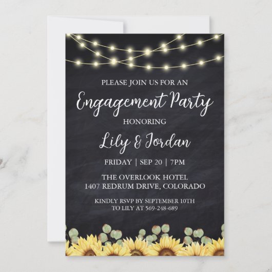 Invitations de la partie de fiançailles d'Eucalypt (Devant)