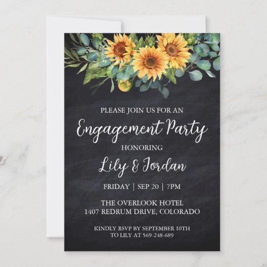 Invitations de la partie de fiançailles d'Eucalypt (Devant)
