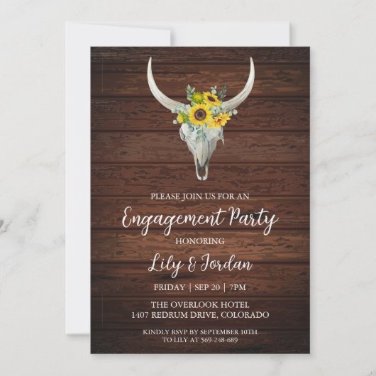 Invitations de la partie de fiançailles d'Eucalypt (Devant)