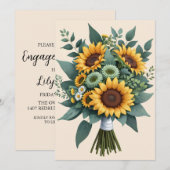 Invitations de la partie de fiançailles d'Eucalypt (Devant / Derrière)