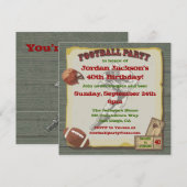 Invitations de la partie de football Vintage russe (Devant / Derrière)