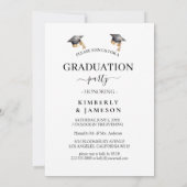 Invitations de la partie de graduation mixte verti (Dos)