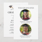 Invitations de la partie de graduation mixte verti (Devant / Derrière)