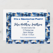 Invitations de la partie de la casquette bleue et (Devant / Derrière)