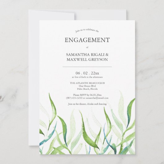 Invitations de la partie de l'engagement de l'aqua (Devant)