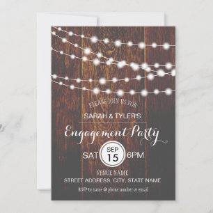 Invitations de la partie de l'engagement Rustic Wo