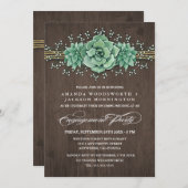 Invitations de la partie de l'engagement rustique (Devant / Derrière)