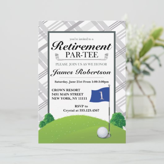 Invitations de la partie de retraite de golf (Debout devant)