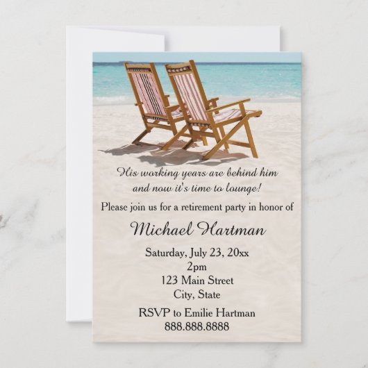 Invitations de la partie de retraite des chaises d (Devant)