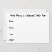 Invitations de la partie de retraite des infirmièr (Dos)