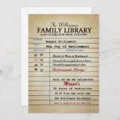 Invitations de la partie de retraite du bibliothéc (Devant / Derrière)