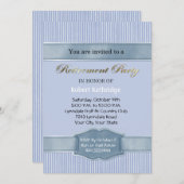 Invitations de la partie de retraite en bande bleu (Devant / Derrière)