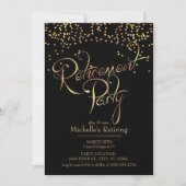 Invitations de la partie de retraite Gold Sparklin (Devant)
