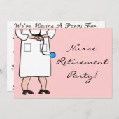 Invitations de la partie de retraite INFIRMIÈRE (Devant / Derrière)