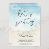 Invitations de la partie de retraite Océan bleu (Devant / Derrière)