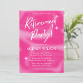 Invitations de la partie de retraite rose et blanc (Debout devant)