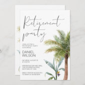 Invitations de la partie de retraite Vert tropical (Devant / Derrière)