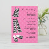 Invitations de la partie de Zebra Print Stwood (Debout devant)