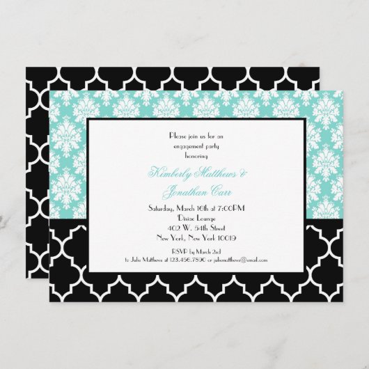 Invitations de la partie d'engagement (Devant / Derrière)