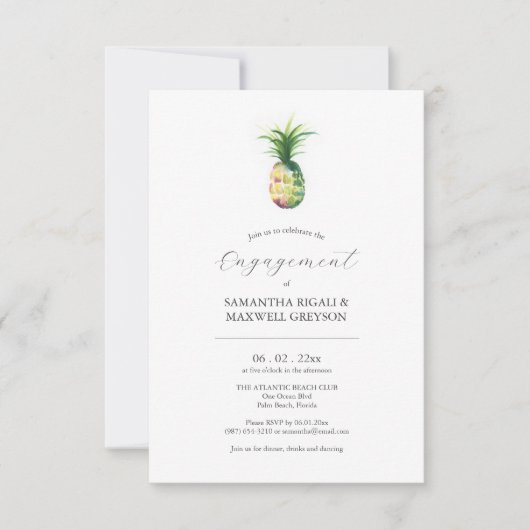 Invitations de la partie d'engagement Ananas tropi (Devant)