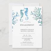 Invitations de la partie d'engagement Aquarelle Ch (Devant)