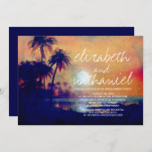 Invitations de la partie d'engagement Beach Palms (Devant / Derrière)