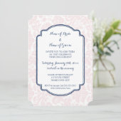 Invitations de la partie d'engagement Blush Blue D (Debout devant)