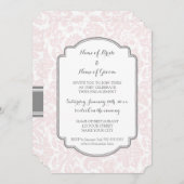 Invitations de la partie d'engagement Blush Grey D (Devant / Derrière)