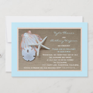 Invitations de la partie d'engagement - Burlap de