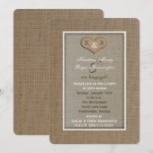 Invitations de la partie d'engagement - Burlap Loo (Devant / Derrière)