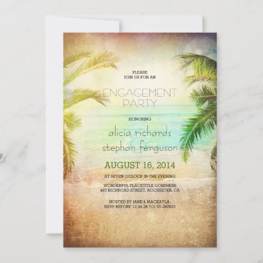 Invitations de la partie d'engagement de Sunset Be (Devant)
