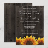 Invitations de la partie d'engagement de tournesol (Devant / Derrière)