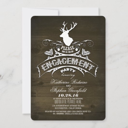 Invitations de la partie d'engagement des cerfs ru (Devant)