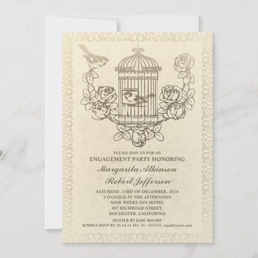 Invitations de la partie d'engagement en cage d'oi (Devant)