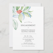 Invitations de la partie d'engagement Festive verd (Devant)