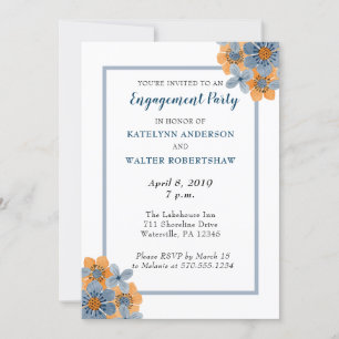 Invitations de la partie d'engagement Fleur bleue
