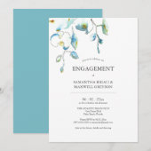 Invitations de la partie d'engagement Floral Aquar (Devant / Derrière)