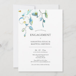 Invitations de la partie d'engagement Floral Aquar