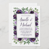 Invitations de la partie d'engagement florale en a (Devant / Derrière)