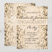 Invitations de la partie d'engagement Gold Sparkli (Devant / Derrière)