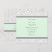 Invitations de la partie d'engagement Mint Grey Da (Devant / Derrière)