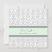 Invitations de la partie d'engagement Mint Grey Da (Dos)