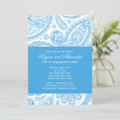 Invitations de la partie d'engagement Modern Blue  (Debout devant)