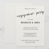 Invitations de la partie d'engagement noir et blan (Devant / Derrière)