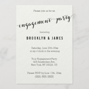 Invitations de la partie d'engagement noir et blan