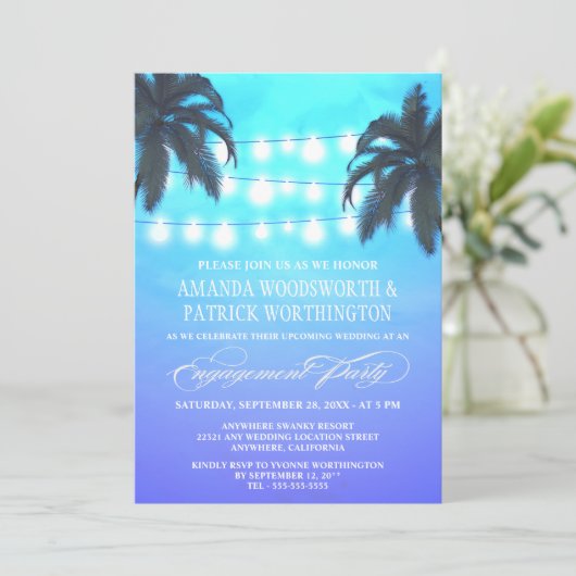 Invitations de la partie d'engagement Palm Tree Li (Debout devant)