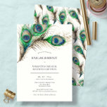 Invitations de la partie d'engagement Peacock Feat<br><div class="desc">Célébrez votre moment spécial avec ces invitations en plumes de paon aquarelle, avec des oeuvres d'art originales peintes à la main dans des tons vibrants de bleu, vert et marron. Ces élégants modèles de papeterie fiançailles paon sont parfaits pour les couples à la recherche d'invitations de mariage artistique unique qui...</div>